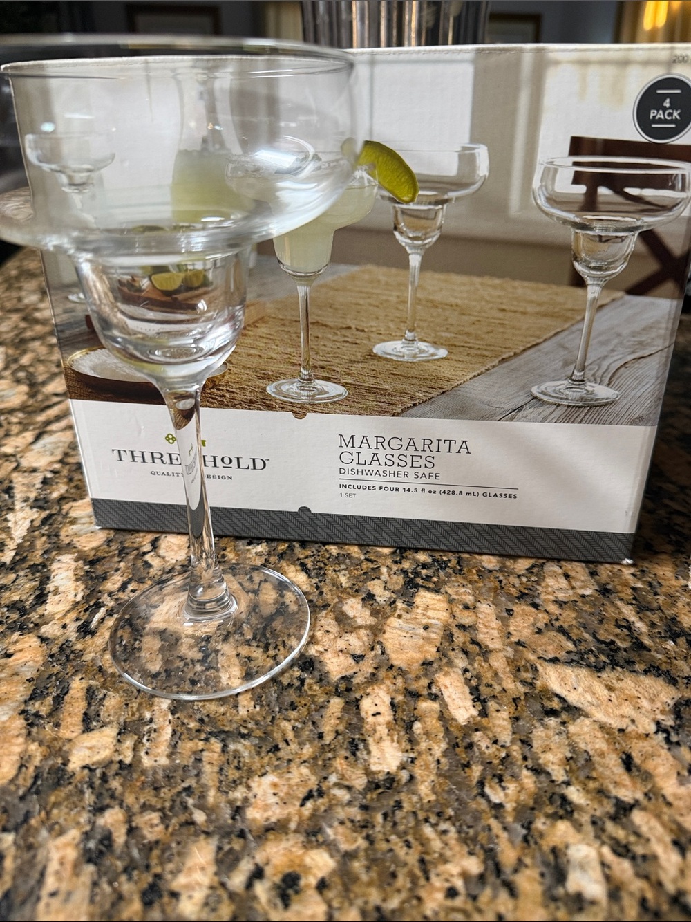 Threshold Clear Glass Margarita Coupes - Set of 4